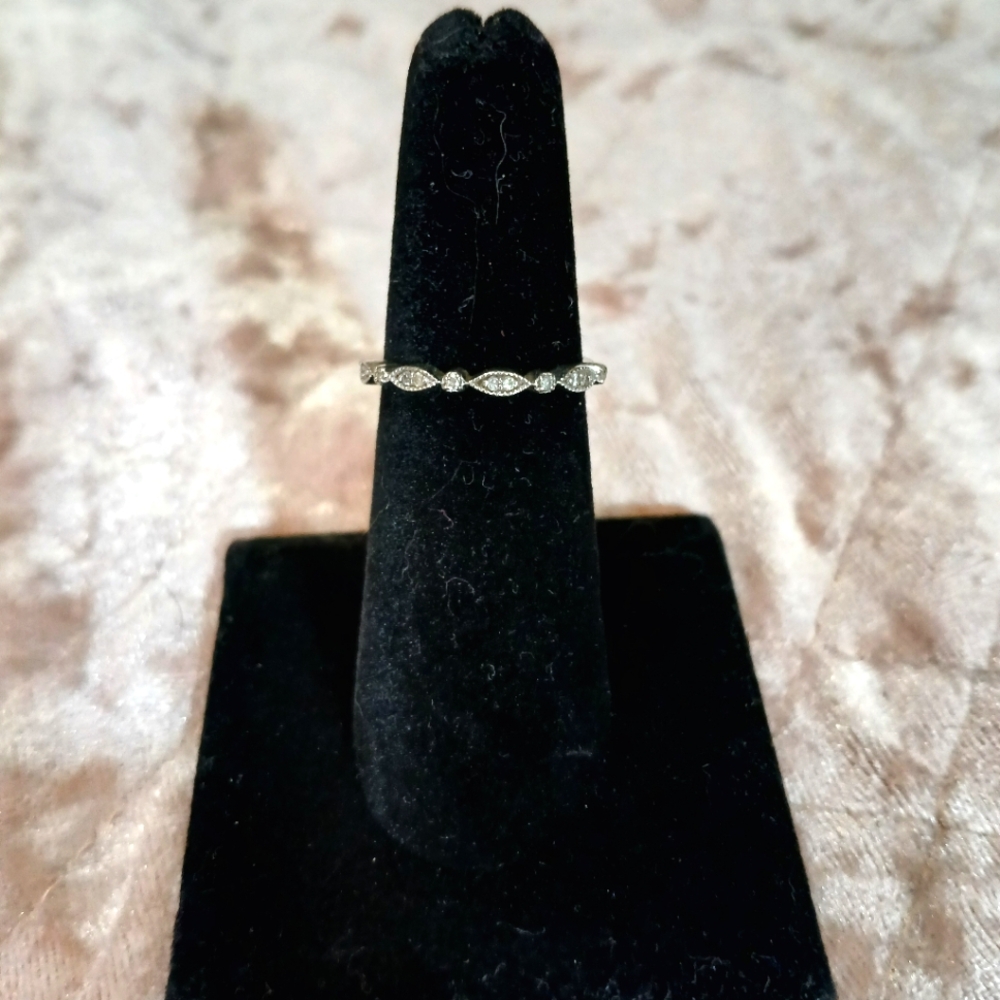 Sterling silver diamond ring